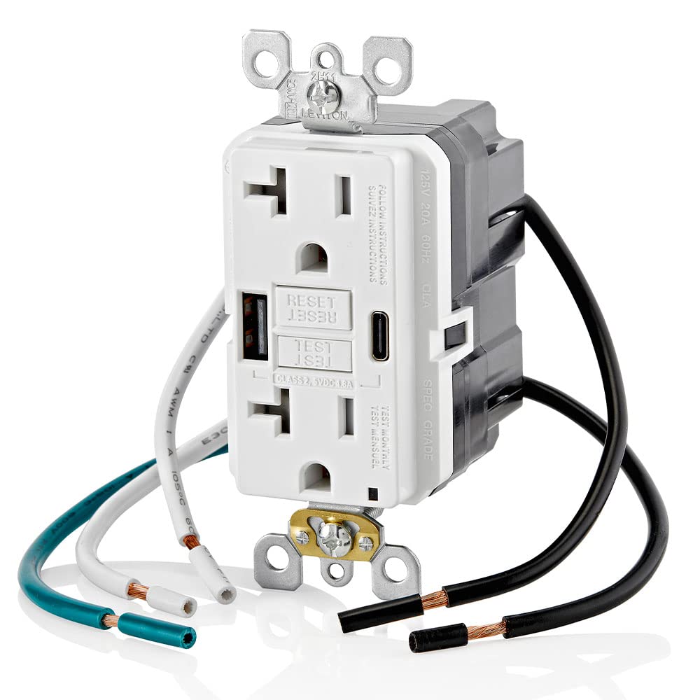 Leviton wallplate sold separately completes a clean installation.