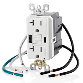 Leviton wallplate sold separately completes a clean installation.