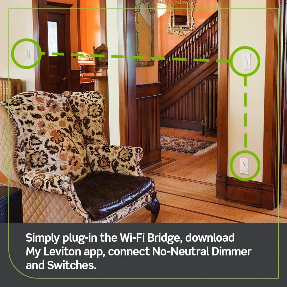 Wireless 3-way setup with Anywhere Switch Companion enables multi-location control.
