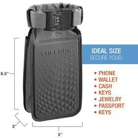 Lewis N. Clark Safebox roll-top closure protects contents from sand and dust.