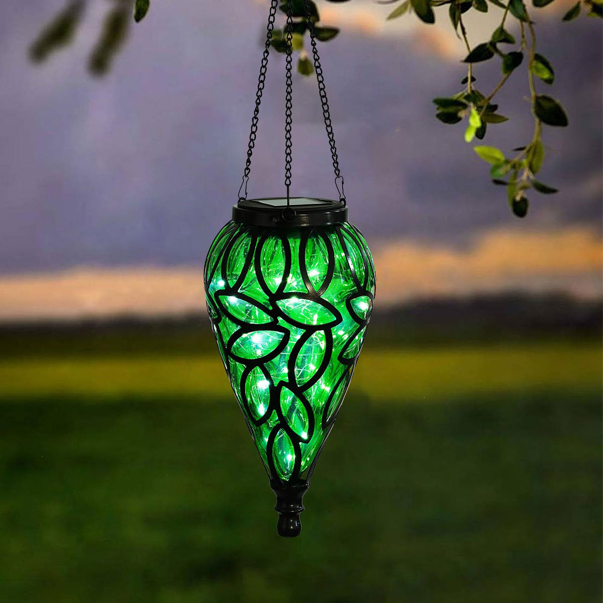 LEWIS&WAYNE garden lantern offers calm ambience along walkways.