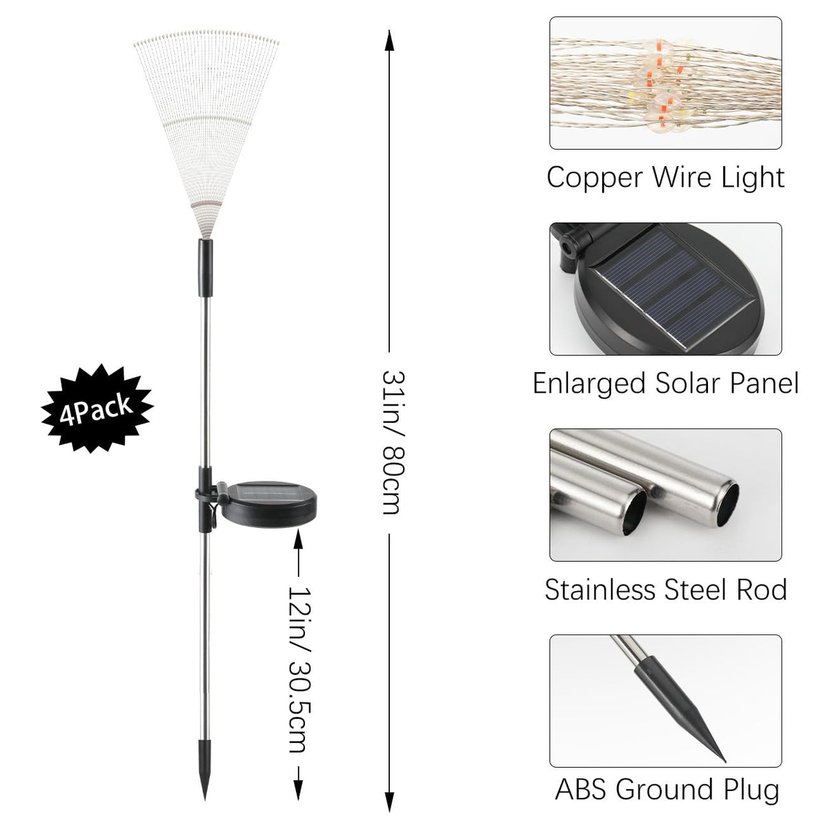 Lewondr Firework Solar Garden Light four-pack packaging ready for gifting