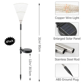 Lewondr Firework Solar Garden Light four-pack packaging ready for gifting