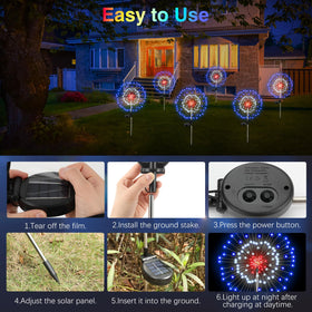 Red blue and white LEDs from Lewondr create patriotic outdoor accents