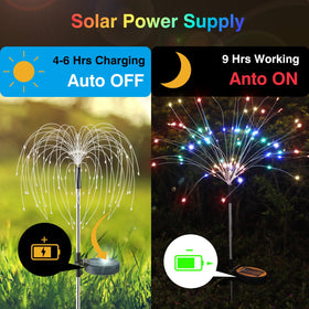 Lewondr Firework Solar Garden Light with upgraded solar panel for longer charging