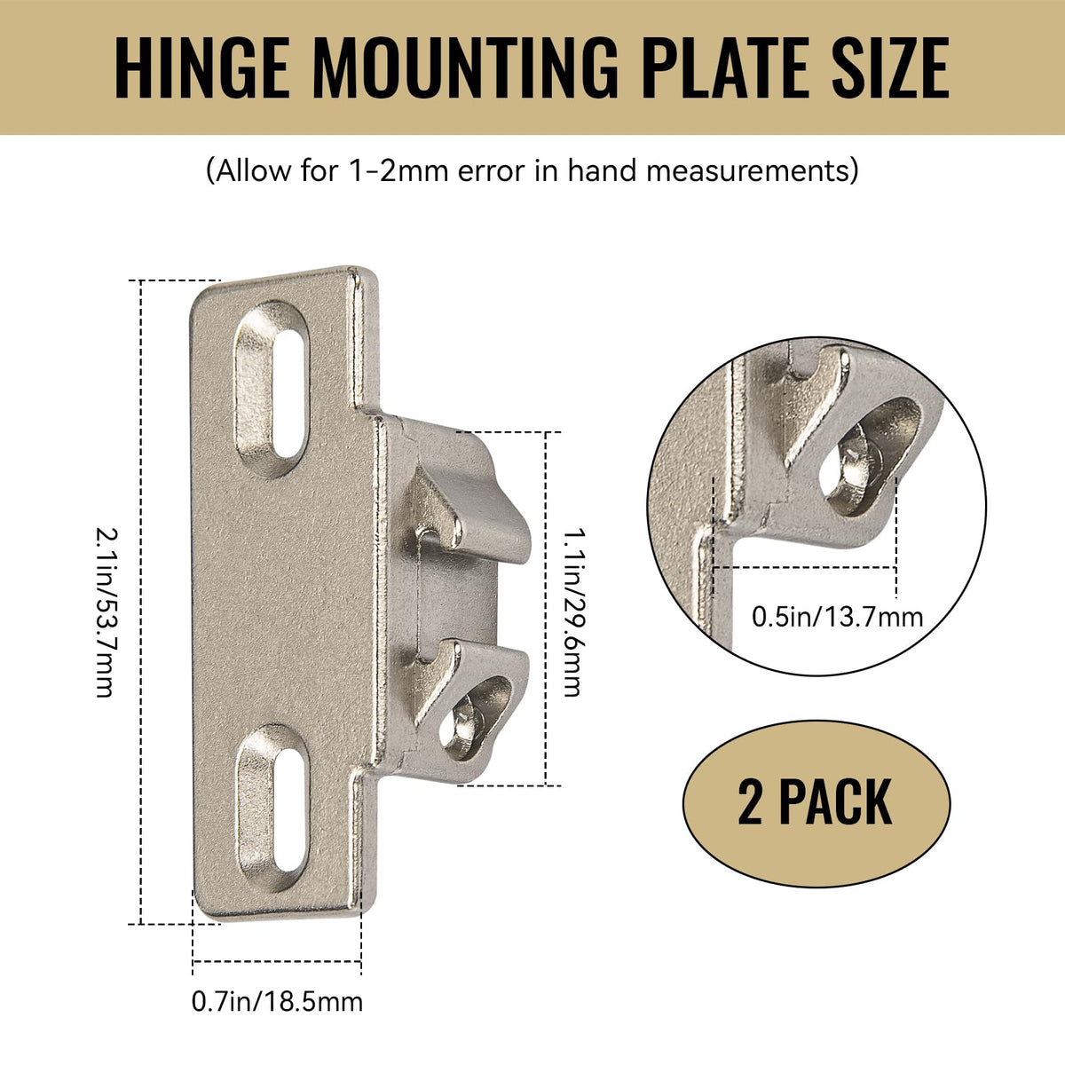 LEWEREST replacement plate for Blum 110° hinges fitting 35 mm overhang