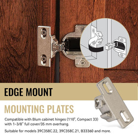 LEWEREST face frame edge mount plate showing precise alignment and nickel finish