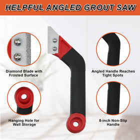 Lewrwet grout removal tool angled design enables tight corner access
