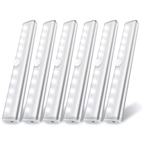 Lexall 6-pack motion sensor lights illuminate dark closets without wiring.