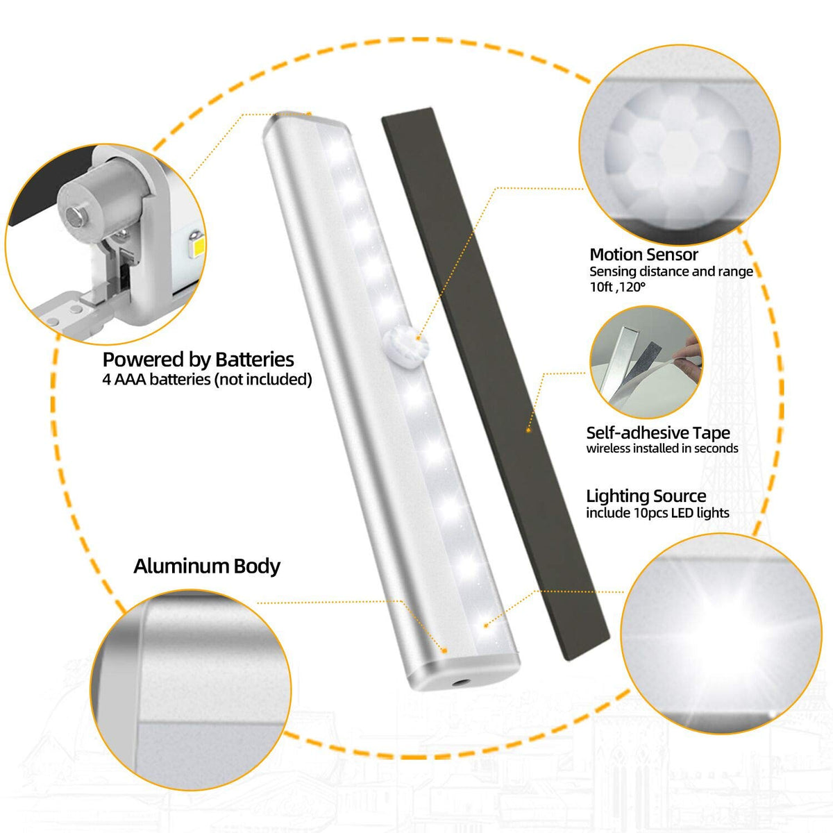 Lexall durable under-cabinet light with energy-saving features.