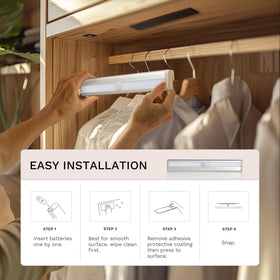 Lexall easy-install no-tools setup for quick closet lighting.