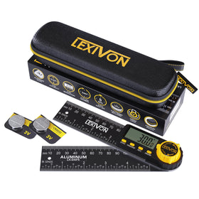 LEXIVON aluminum digital angle finder with XL display for quick, clear readings.