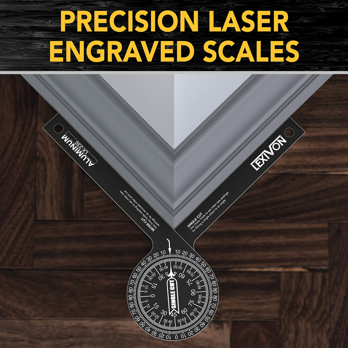 LEXIVON LX-230 laser engraved scales offer easy accurate angle transfer
