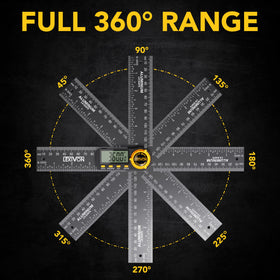 LEXIVON angle finder demonstrating 360-degree range for versatile angles.