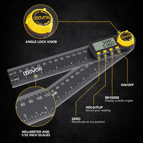 LEXIVON angle finder 360-degree range supports full circle projects