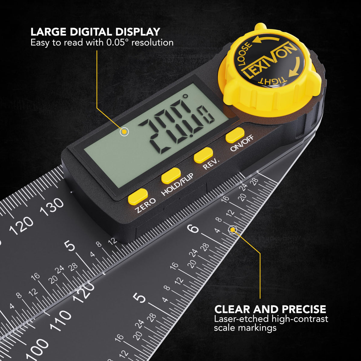 LEXIVON angle finder for inside and outside angle measurements