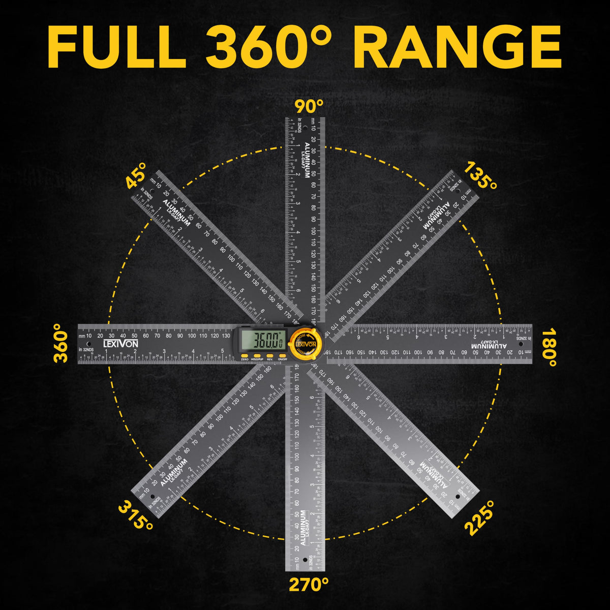 LEXIVON angle finder reverse angle readout for exterior tasks