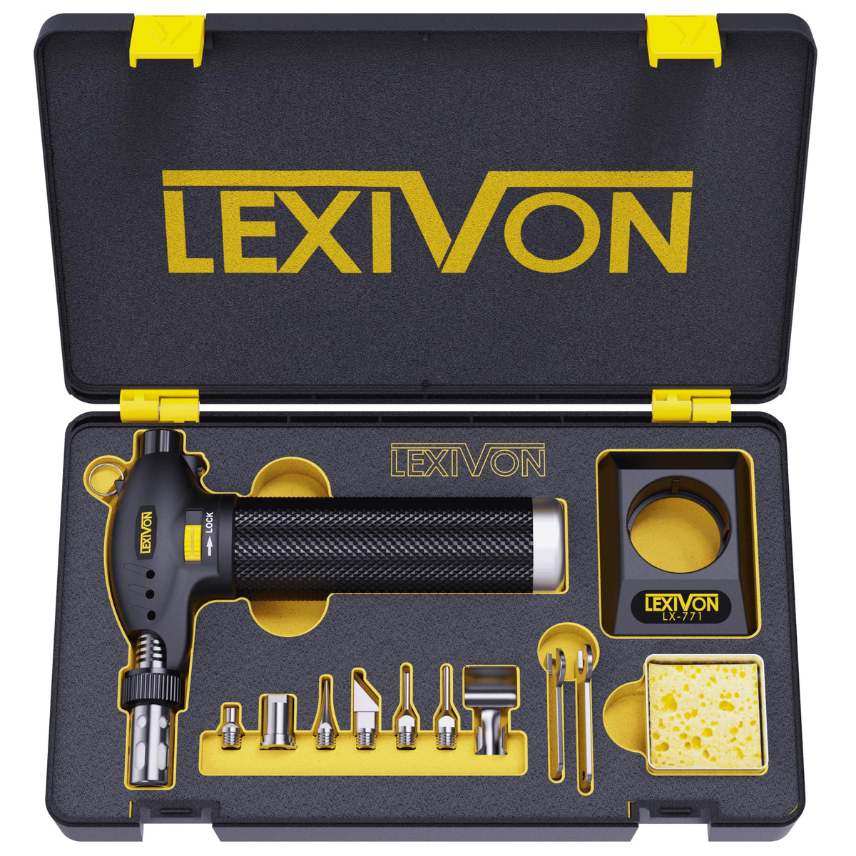LEXIVON butane torch front view for precise heating
