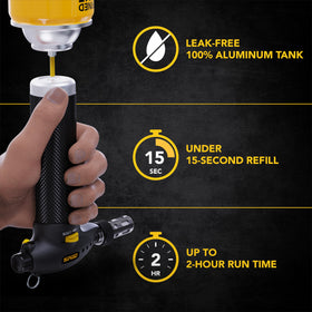 LEXIVON butane torch metal tank designed for durability and longer sessions