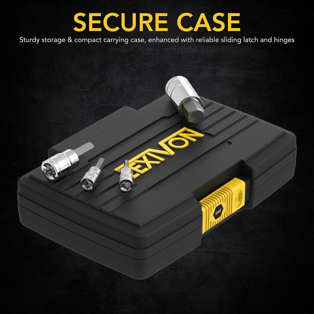LEXIVON drive sockets chrome-vanadium finish offers smooth torque and rust resistance