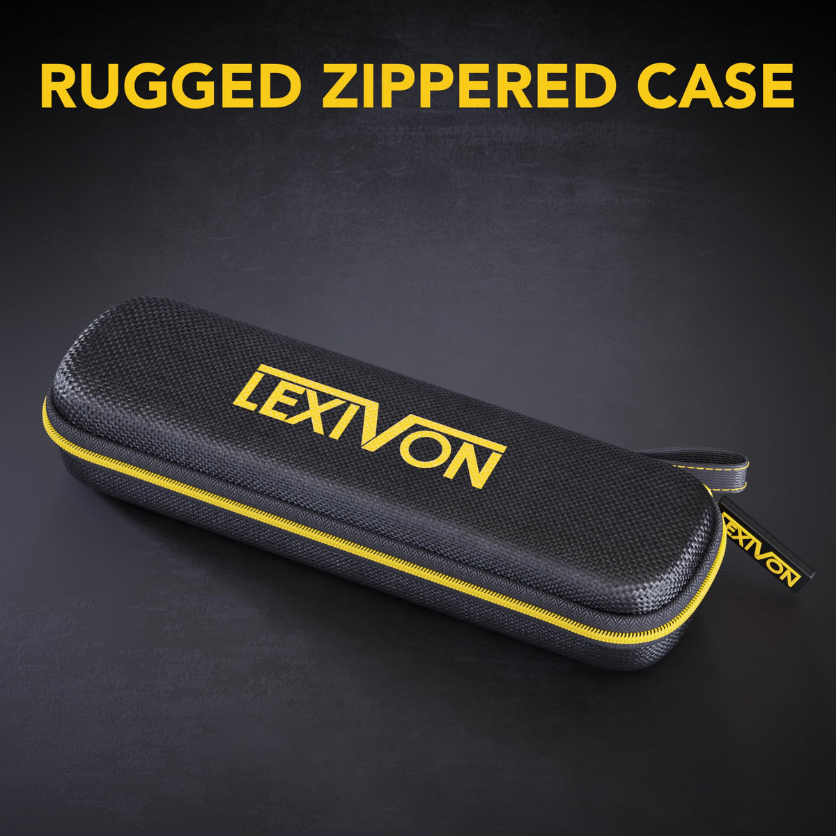 LEXIVON rugged zippered pouch protects the tool during transport and job-site use.