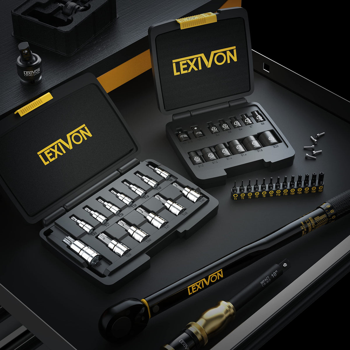 LEXIVON storage case—secure, organized portable kit for on-the-go work.