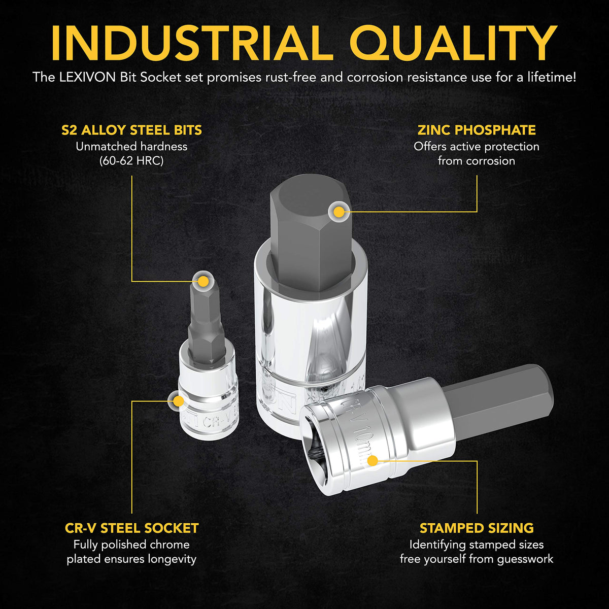 LEXIVON hex bit 14mm for heavy-duty torque tasks