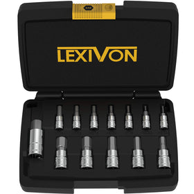 LEXIVON hex bit socket set case top view highlights organized storage for quick projects