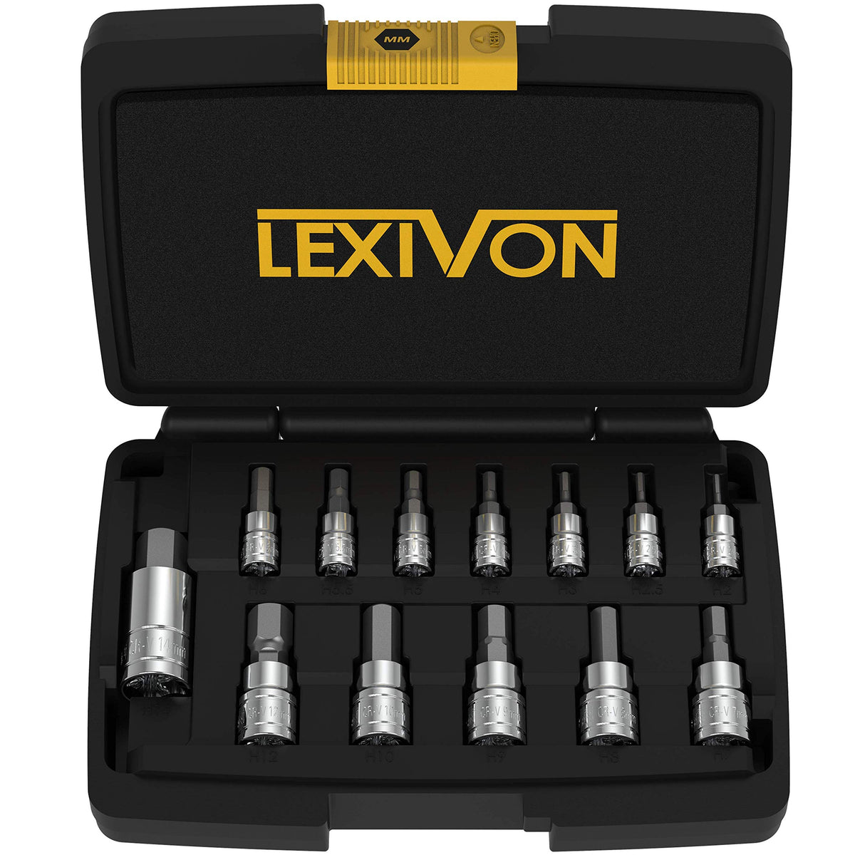 LEXIVON hex bit socket set case for organized storage and quick access