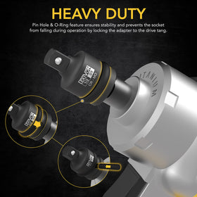 LEXIVON HEX-to-square drive adapter 1/2 inch for heavy duty use