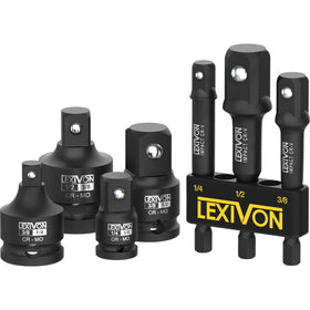LEXIVON 1/4-to-3/8 impact adapter with secure engagement and rust protection