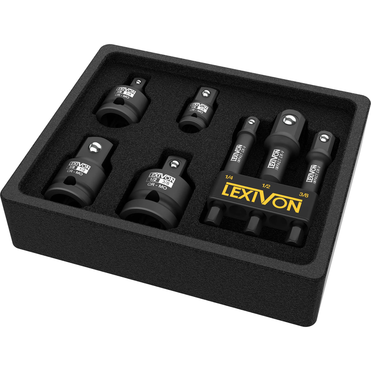 LEXIVON 3/8-to-1/4 impact adapter enabling versatile tool compatibility