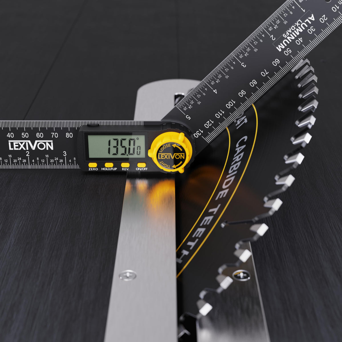 LEXIVON ruler with laser-etched markings for durable, precise measurements.