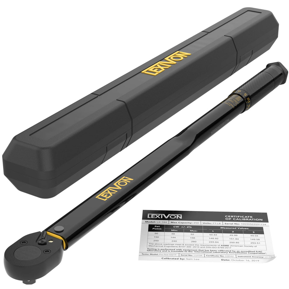LEXIVON LX-184 torque wrench side view highlights precise clockwise torque
