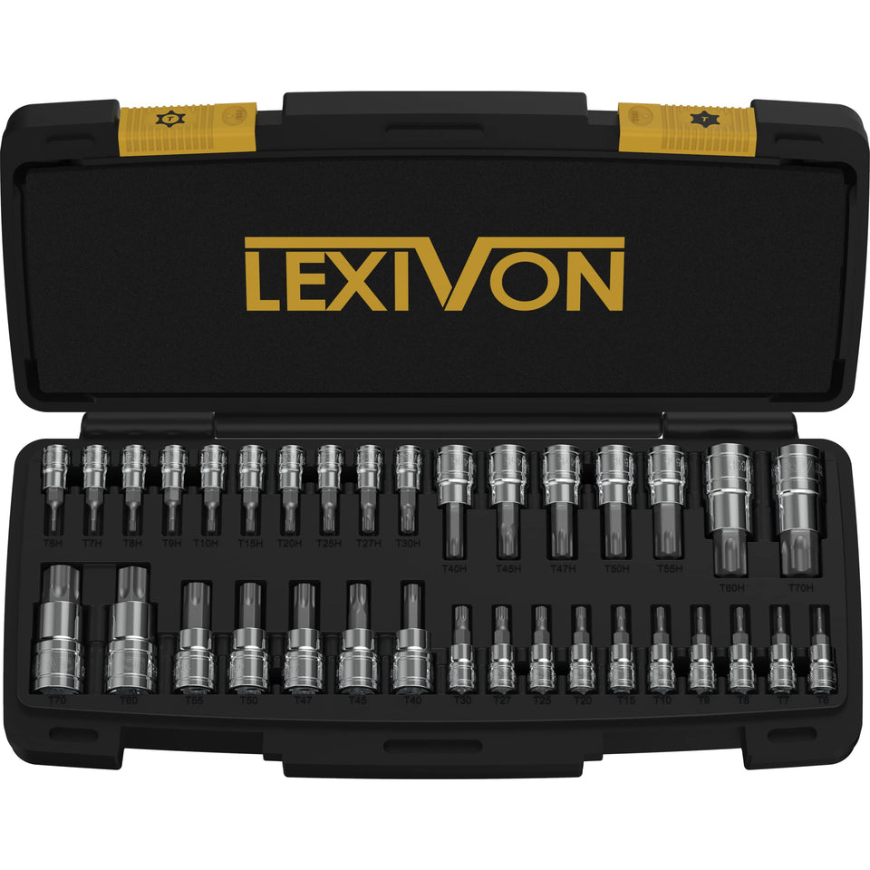 LEXIVON Master Torx socket set close-up showing durable construction.