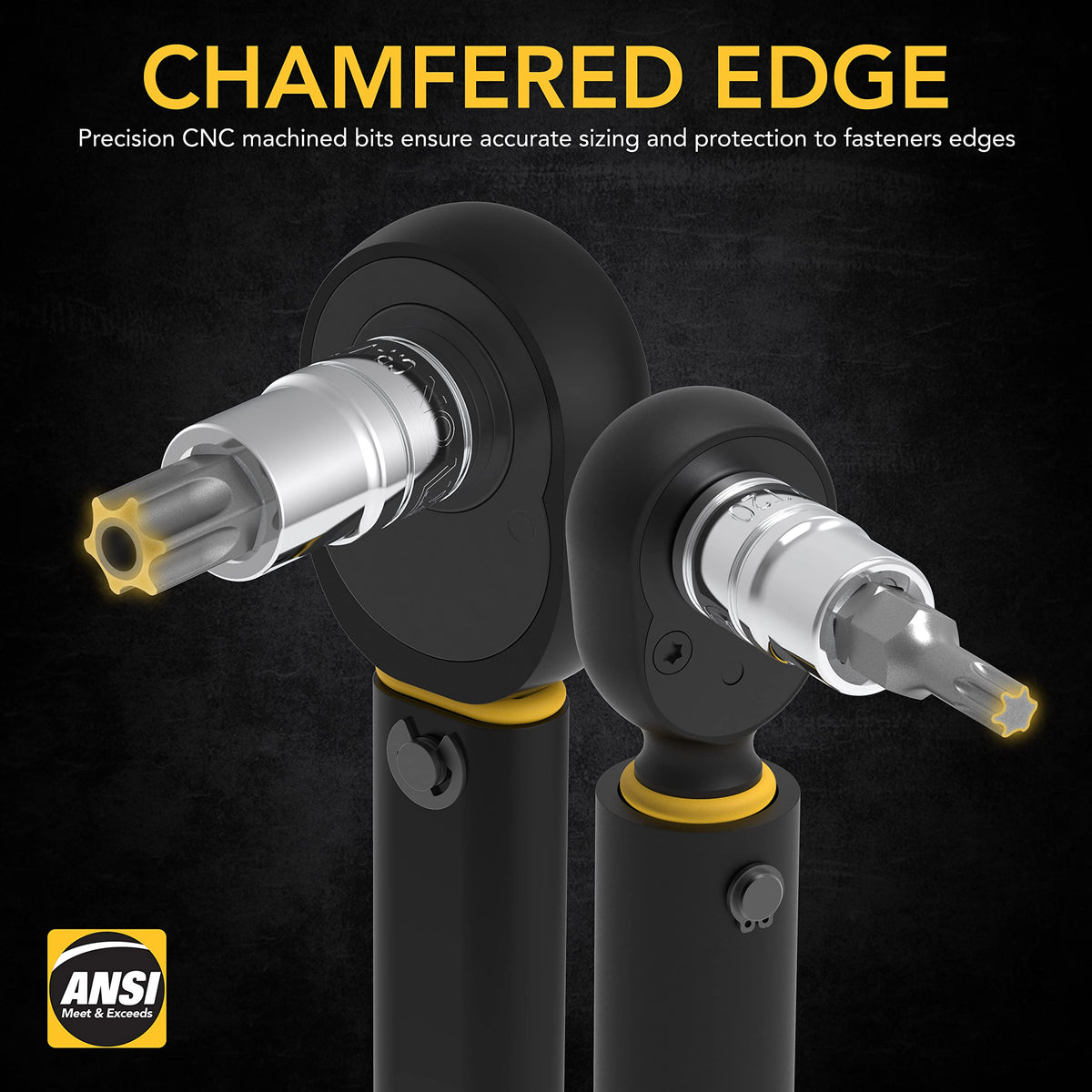 LEXIVON Torx sockets chrome finish resists rust and corrosion.