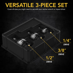 LEXIVON premium impact joint socket set in 1/4 inch ideal for compact spaces