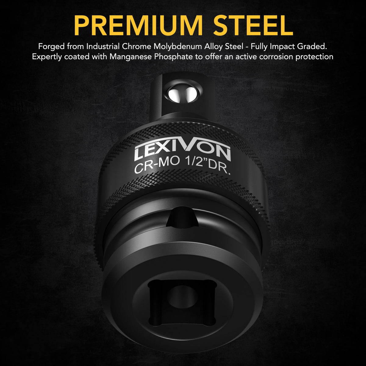 LEXIVON premium impact joint socket set in 3/8 inch handles high-torque tasks
