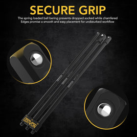 LEXIVON retention ball prevents dropping during tool changes.