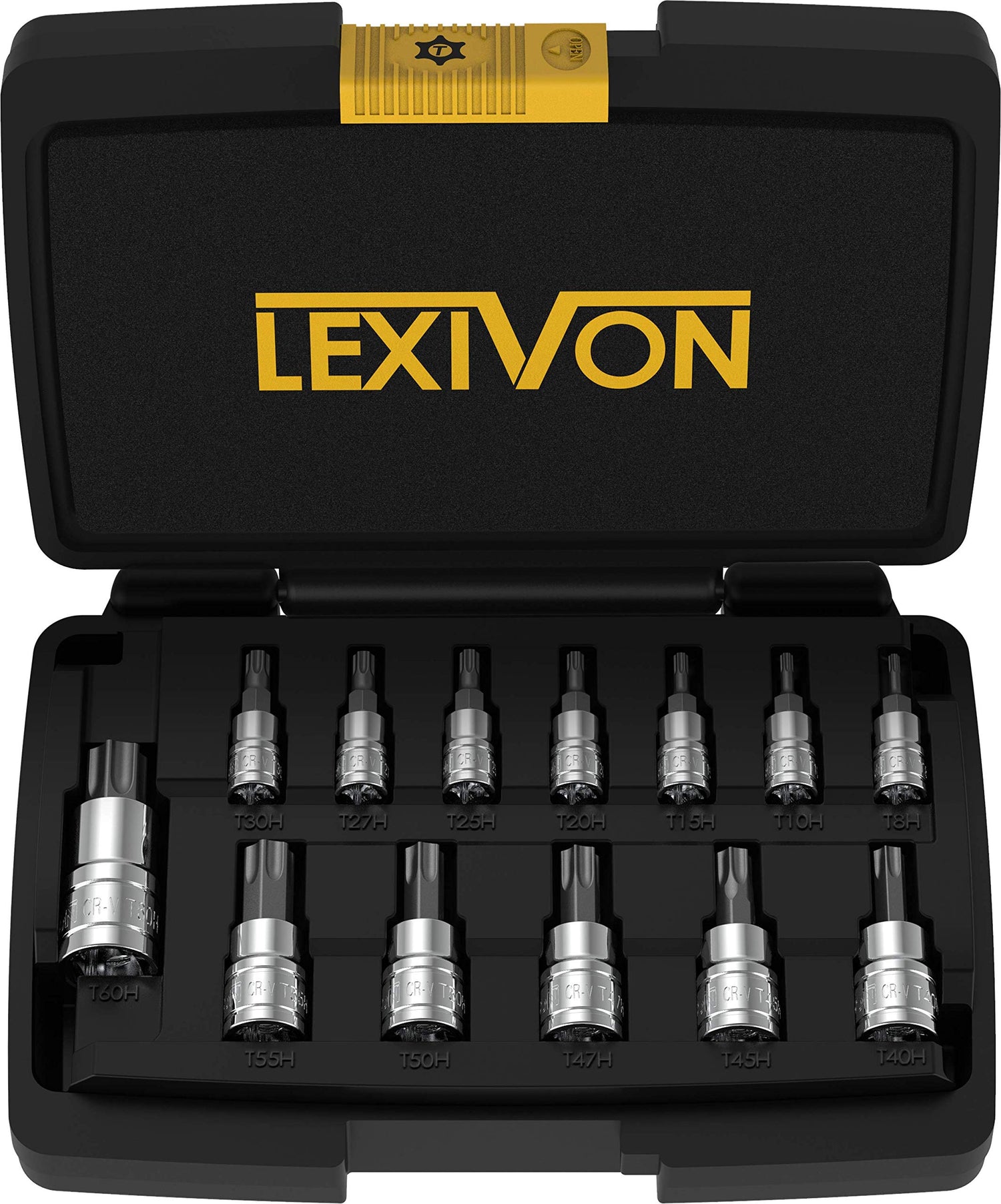 LEXIVON tamper-proof torx bit socket T8H in quarter-drive with precise chamfered ends