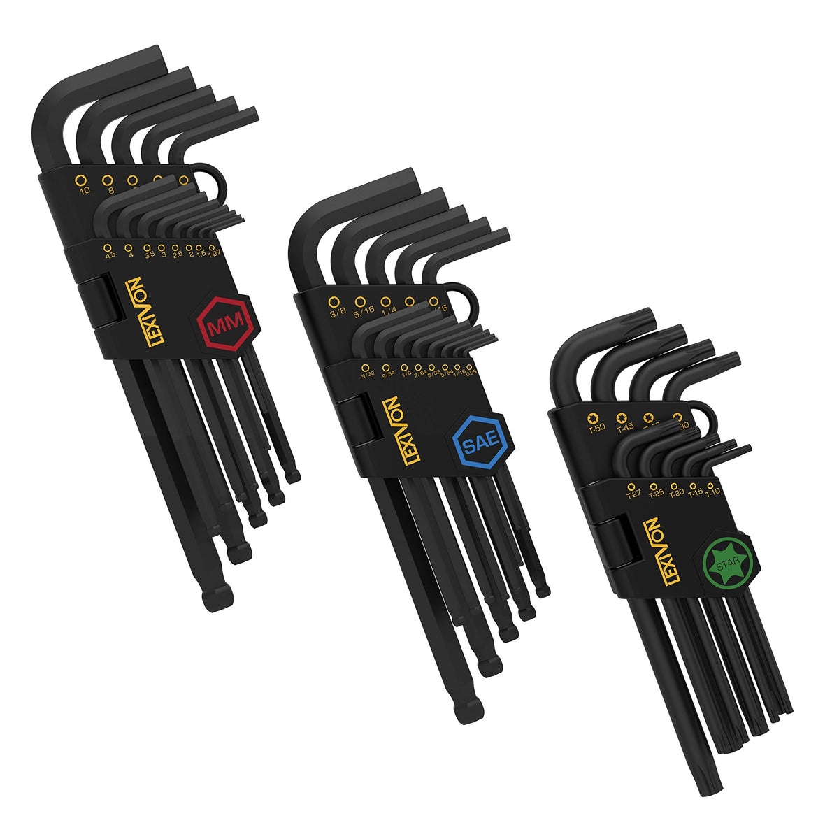 LEXIVON 3-pack with metric, SAE, and star sizes