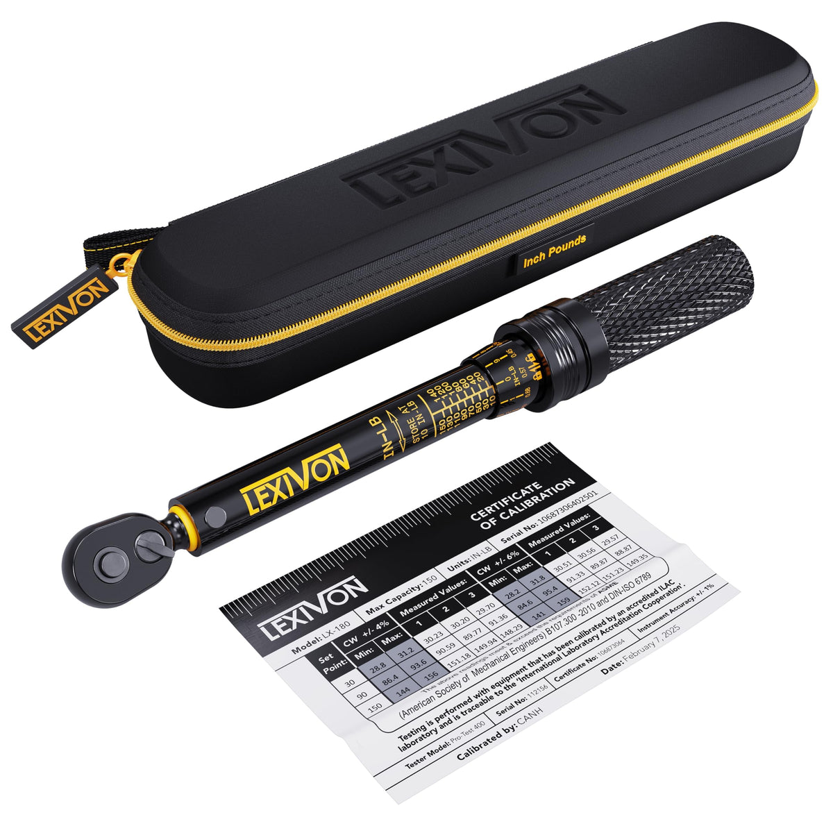 LEXIVON torque wrench with 1/4-inch drive for tight spaces and reliable control.