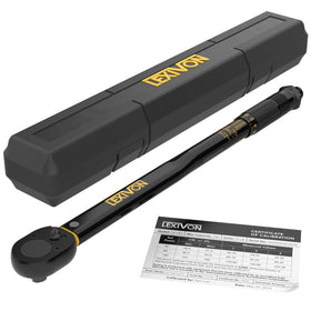LEXIVON torque wrench half-inch drive close-up showing precise scale for accurate torque setting