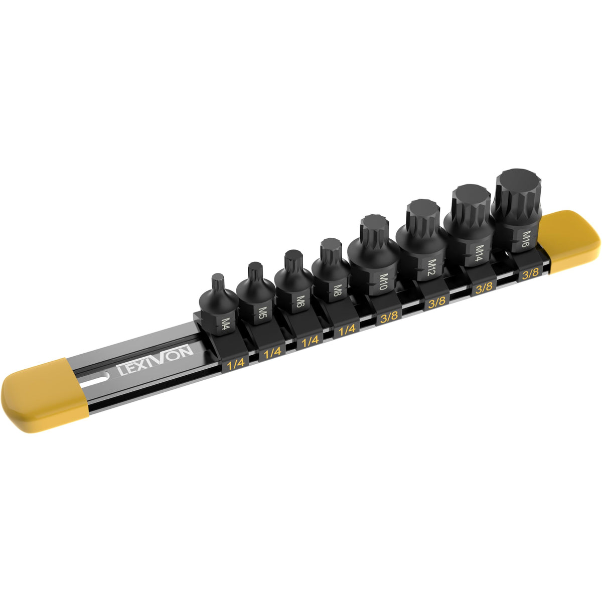 LEXIVON triple-square set with compact case enabling precision in tight spaces
