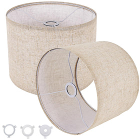 LEYINPEI beige drum lamp shade with equal top and bottom 8.7 inches, versatile for lamps.