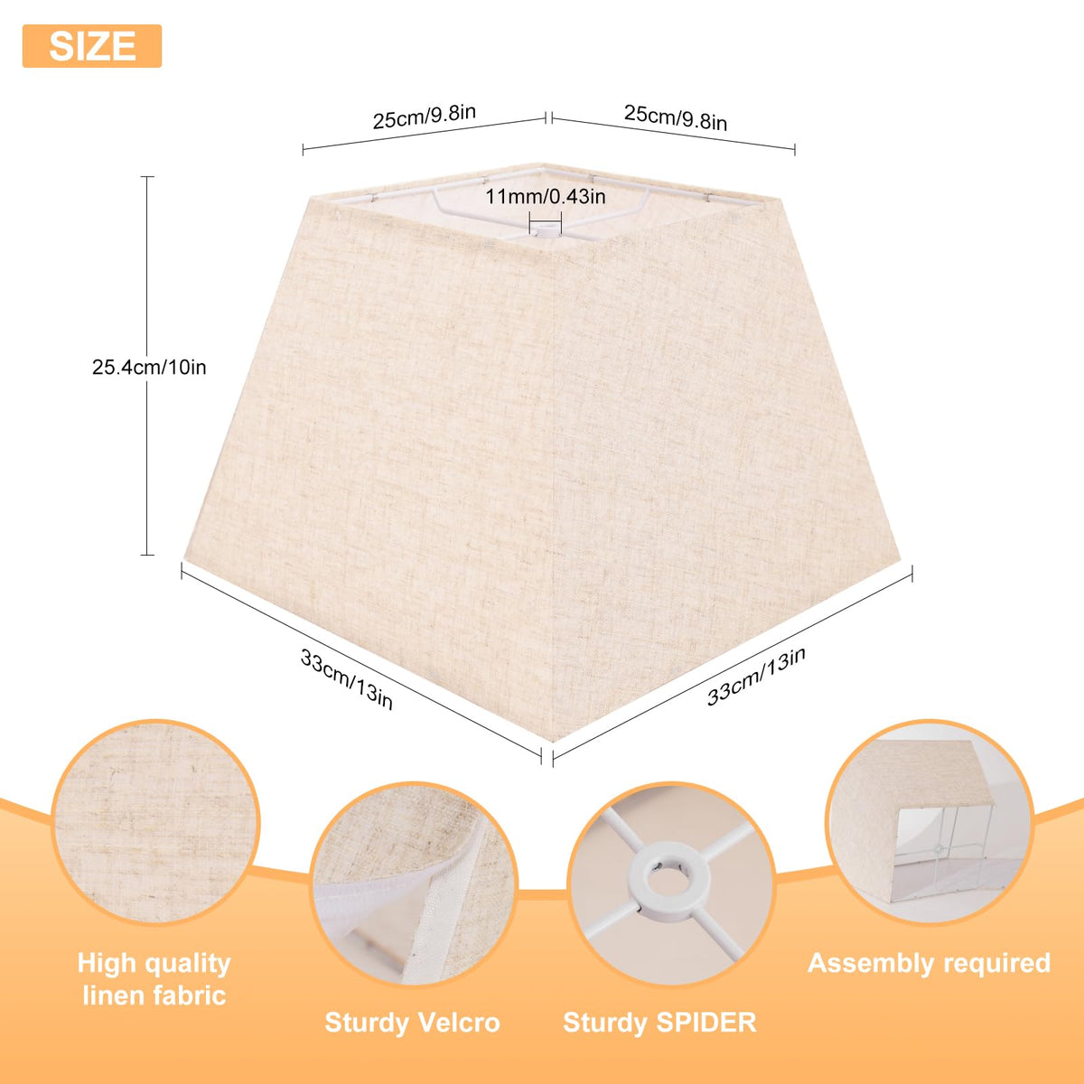 LEYINPEI lampshade quick assembly, no tools required, for fast setup.