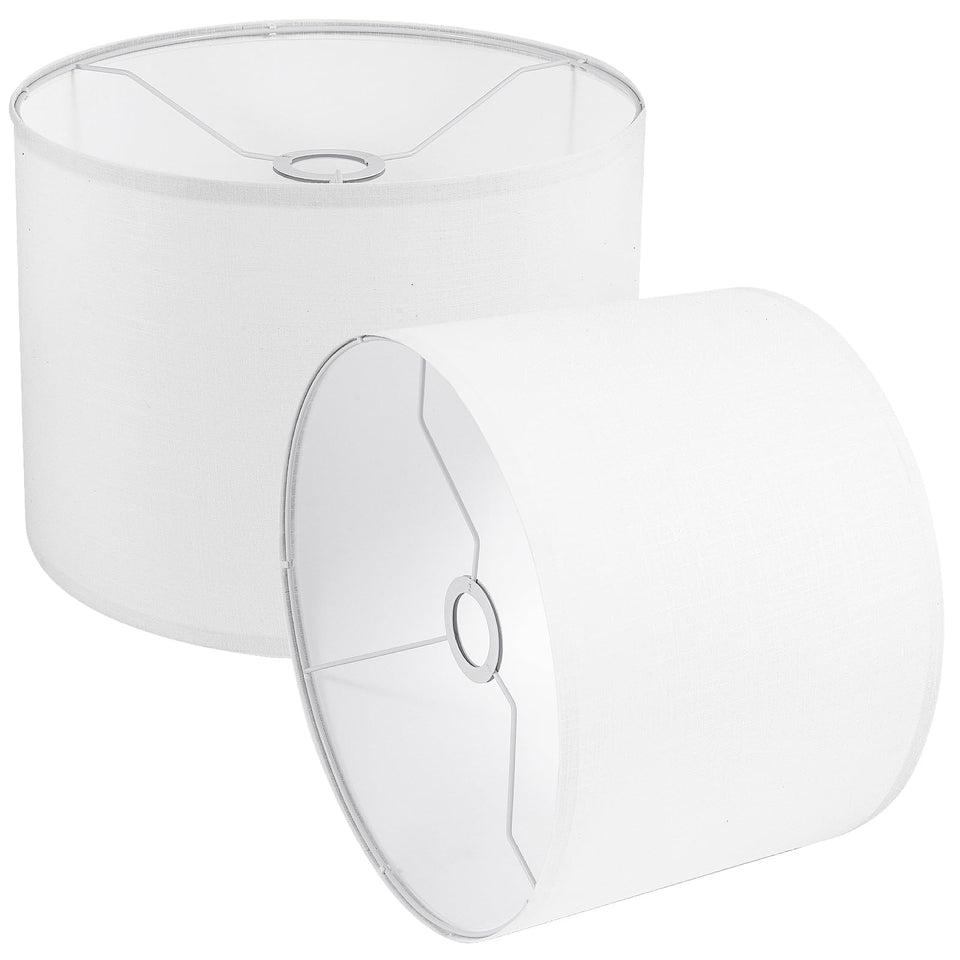 LEYINPEI lamp shade set of 2, white drum design for versatile lamp compatibility