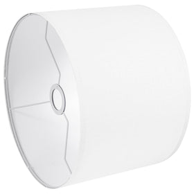 LEYINPEI white linen drum lampshade top view for soft ambient lighting.