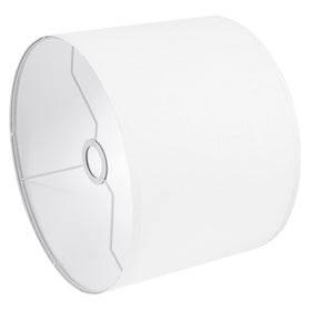 LEYINPEI white linen drum lampshade with top and bottom dimensions for versatile lamp fit.