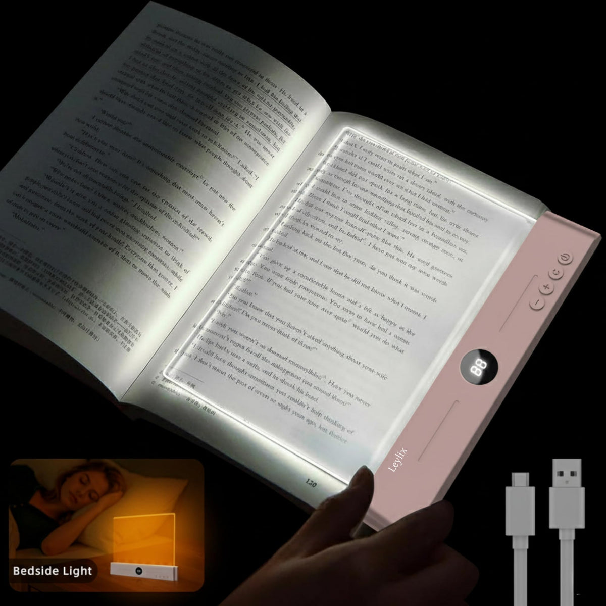 Leylix LED Flat Book Light delivers up to 35 hours on a single charge.